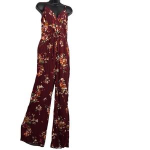 BOG Collective Jumpsuit size large Burgundy New
